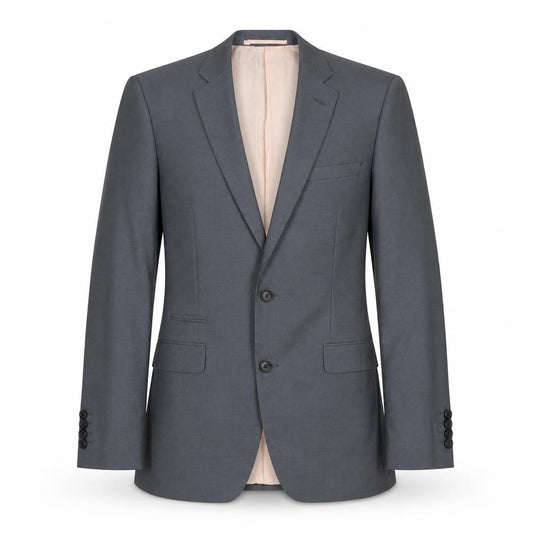 Front view of French Connection men’s grey polyester jacket suit jacket, size 38, regular
