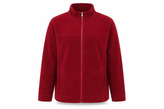 Front view of Active women’s red jacket, size UK 14, zip -, size UK 14-16