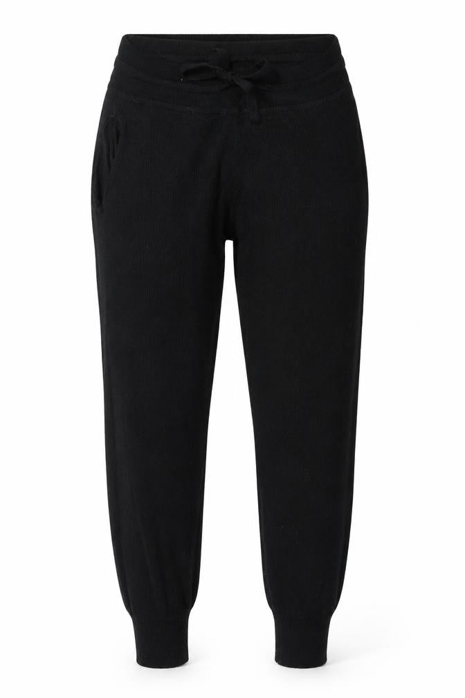 Boohoo Womens Black Acrylic Jogger Trousers Size XS Regular Tie