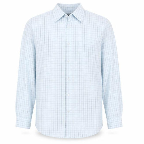 Avenue Mens Blue Check Cotton Button-Up Size M Collared Button