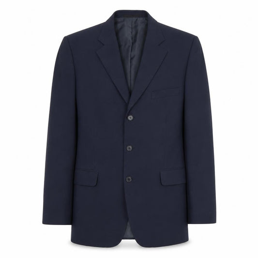 Front view of Dimensions men’s blue polyester jacket suit jacket, size 40, regular