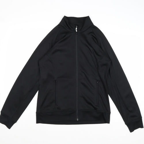 Aiuir Mens Black Polyester Full Zip Sweatshirt Size M Zip - Logo