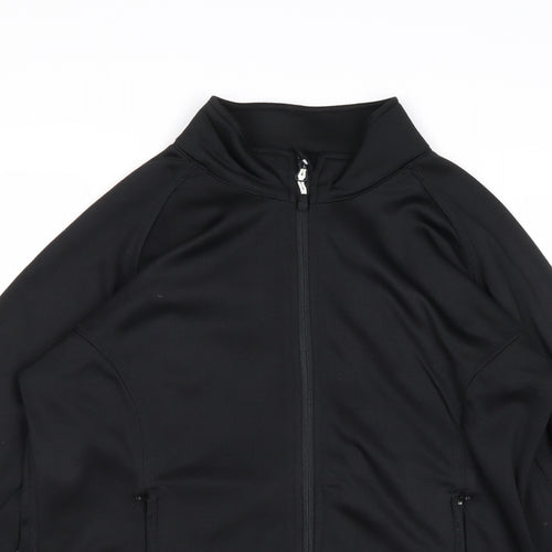 Aiuir Mens Black Polyester Full Zip Sweatshirt Size M Zip - Logo
