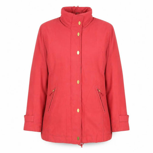 Front view of Isabell women’s pink jacket, size UK 10, zip