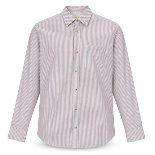 Wolsey Mens Pink Striped Cotton Button-Up Size M Collared Button
