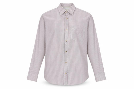 Wolsey Mens Pink Striped Cotton Button-Up Size M Collared Button
