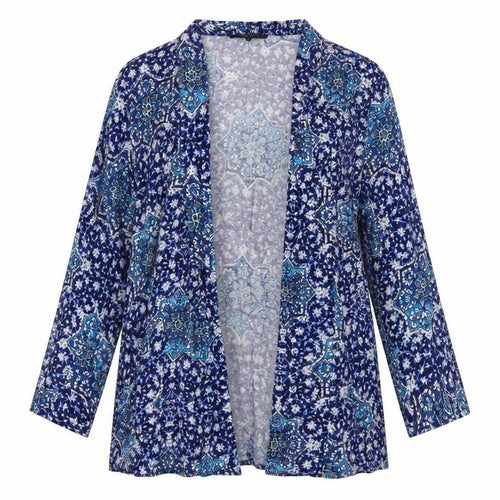 New Look Womens Black Geometric Viscose Kimono Blouse Size 8 V-Neck