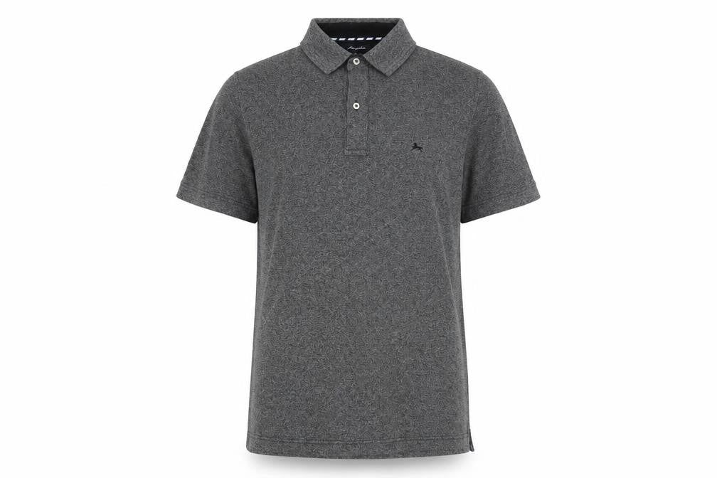 Hampton Mens Grey Cotton Polo Size M Collared Button