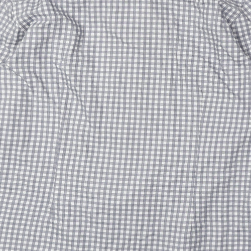 D66 Mens Grey Camouflage Cotton Button-Up Size L Collared Button