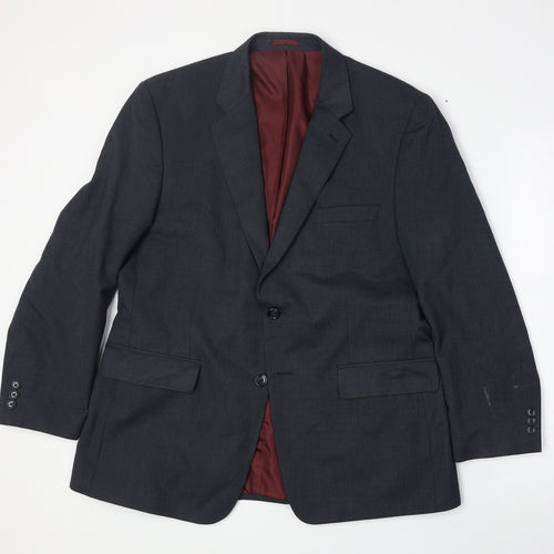 BHS Mens Blue Polyester Jacket Suit Jacket Size 42 Regular