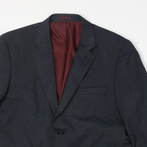 BHS Mens Blue Polyester Jacket Suit Jacket Size 42 Regular