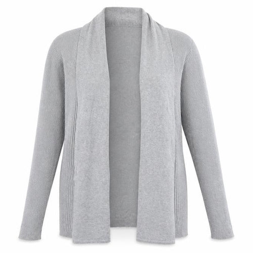 Bonmarché Womens Grey V-Neck Viscose Cardigan Jumper Size M
