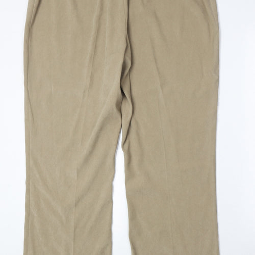 Sarah Hamilton Womens Beige Polyester Trousers Size 20 Regular Zip