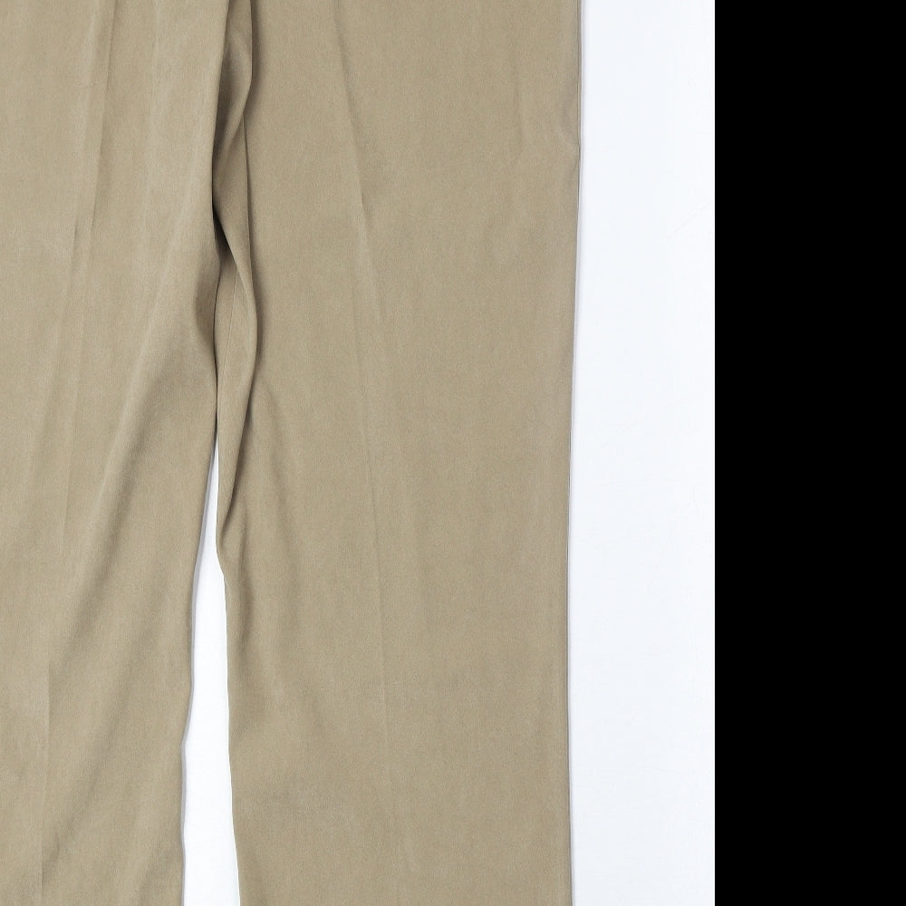 Sarah Hamilton Womens Beige Polyester Trousers Size 20 Regular Zip