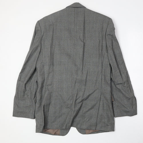 The British Tailor Mens Grey Plaid Wool Jacket Suit Jacket Size 40 Regular