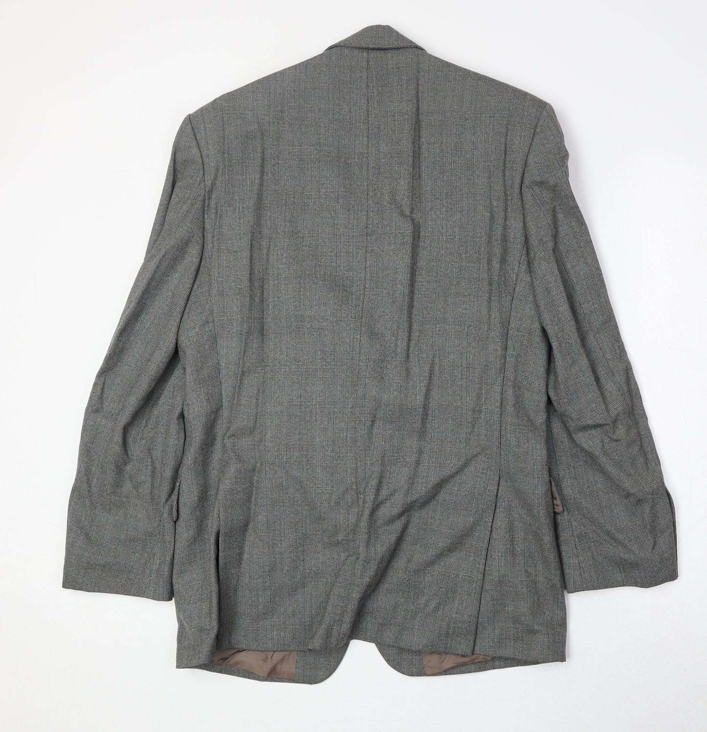 The British Tailor Mens Grey Plaid Wool Jacket Suit Jacket Size 40 Regular
