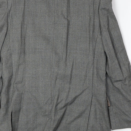 The British Tailor Mens Grey Plaid Wool Jacket Suit Jacket Size 40 Regular