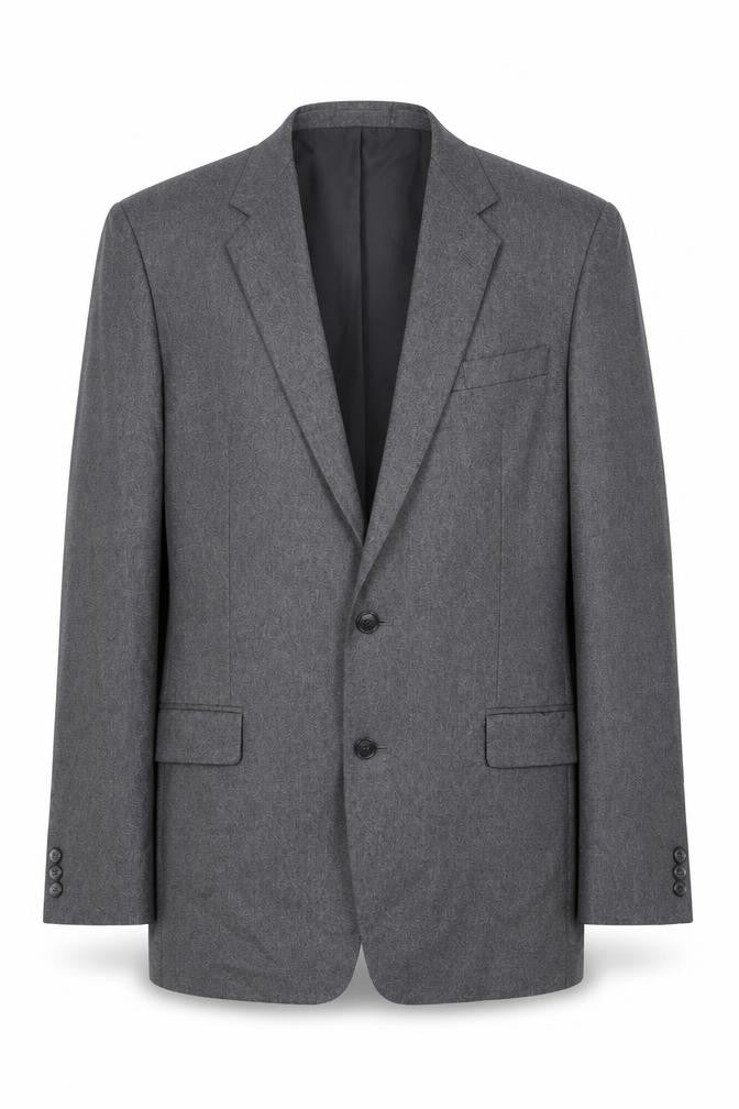 Front view of Dunn & Co men’s grey wool jacket suit jacket, size 42, regular