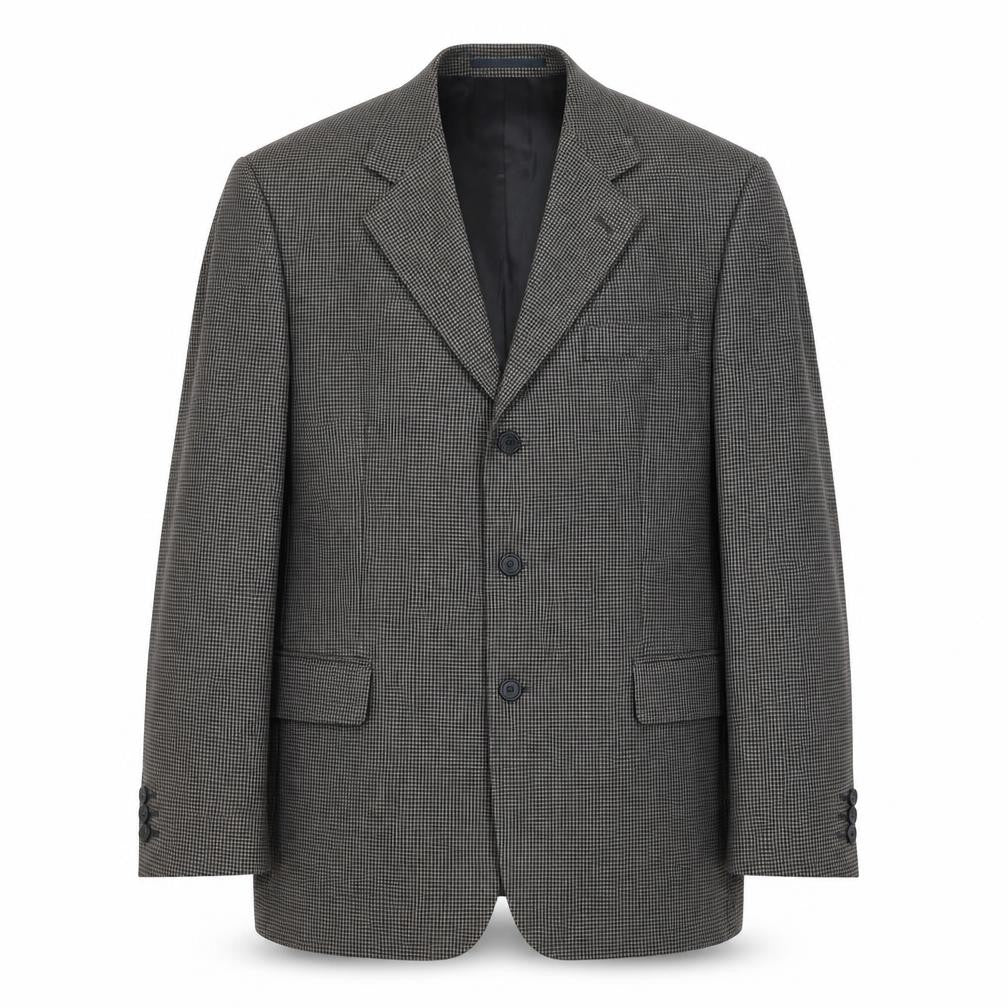 Front view of Principles men’s grey geometric polyester jacket suit jacket, size 42, regular