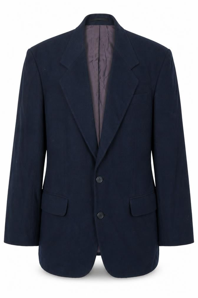 Front view of Marks & Spencer men’s blue wool jacket suit jacket, size 36, regular