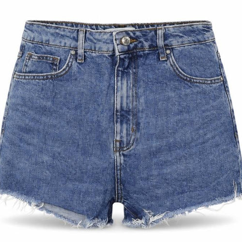 FOREVER 21 Womens Blue Cotton Boyfriend Shorts Size 27 in Regular Zip