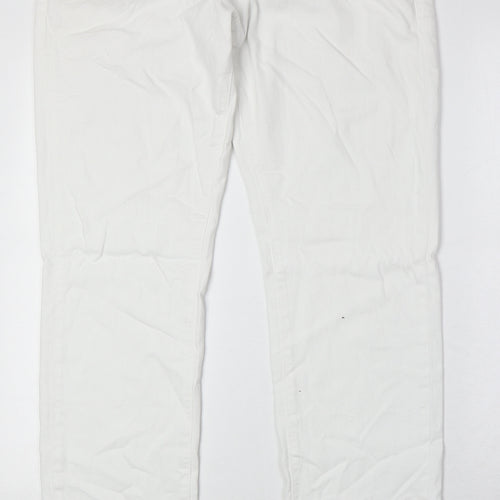 Uniqlo Womens White Cotton Skinny Jeans Size 35 in Regular Zip