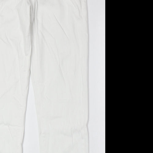 Uniqlo Womens White Cotton Skinny Jeans Size 35 in Regular Zip