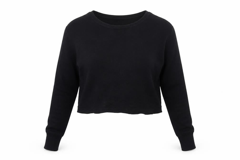 Front view of Phase Eight women’s black round neck viscose jumper, size UK 14