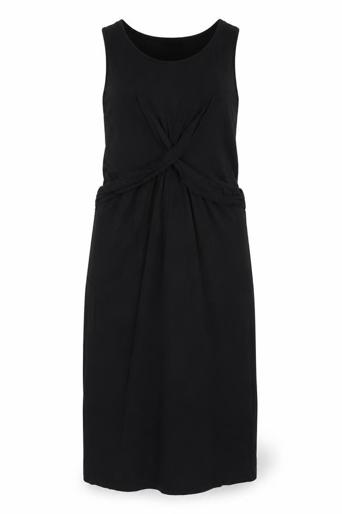 New Look Womens Black Viscose Tank Dress Size 10 V-Neck Pullover