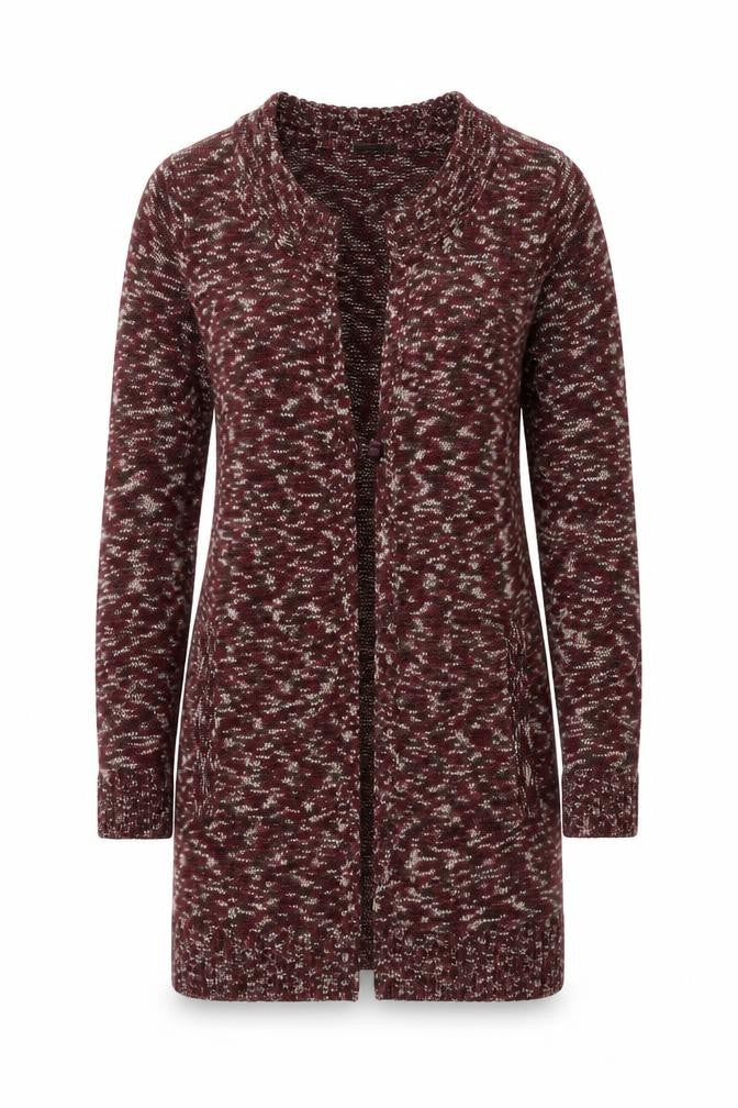 Intimissimi Womens Red V-Neck Geometric Polyester Cardigan Jumper Size S