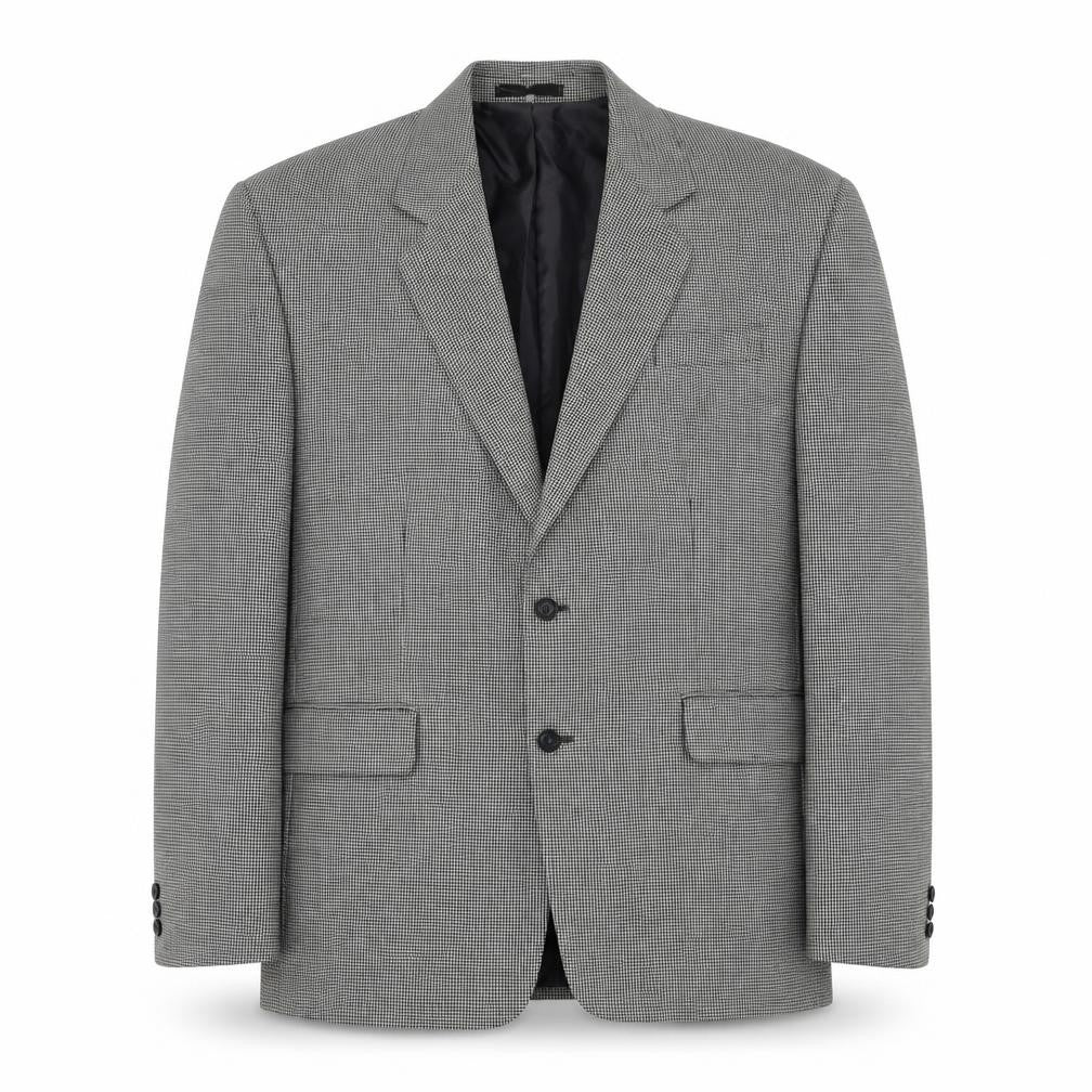 Front view of JP Careerwear men’s grey geometric polyester jacket suit jacket, size 44, regular