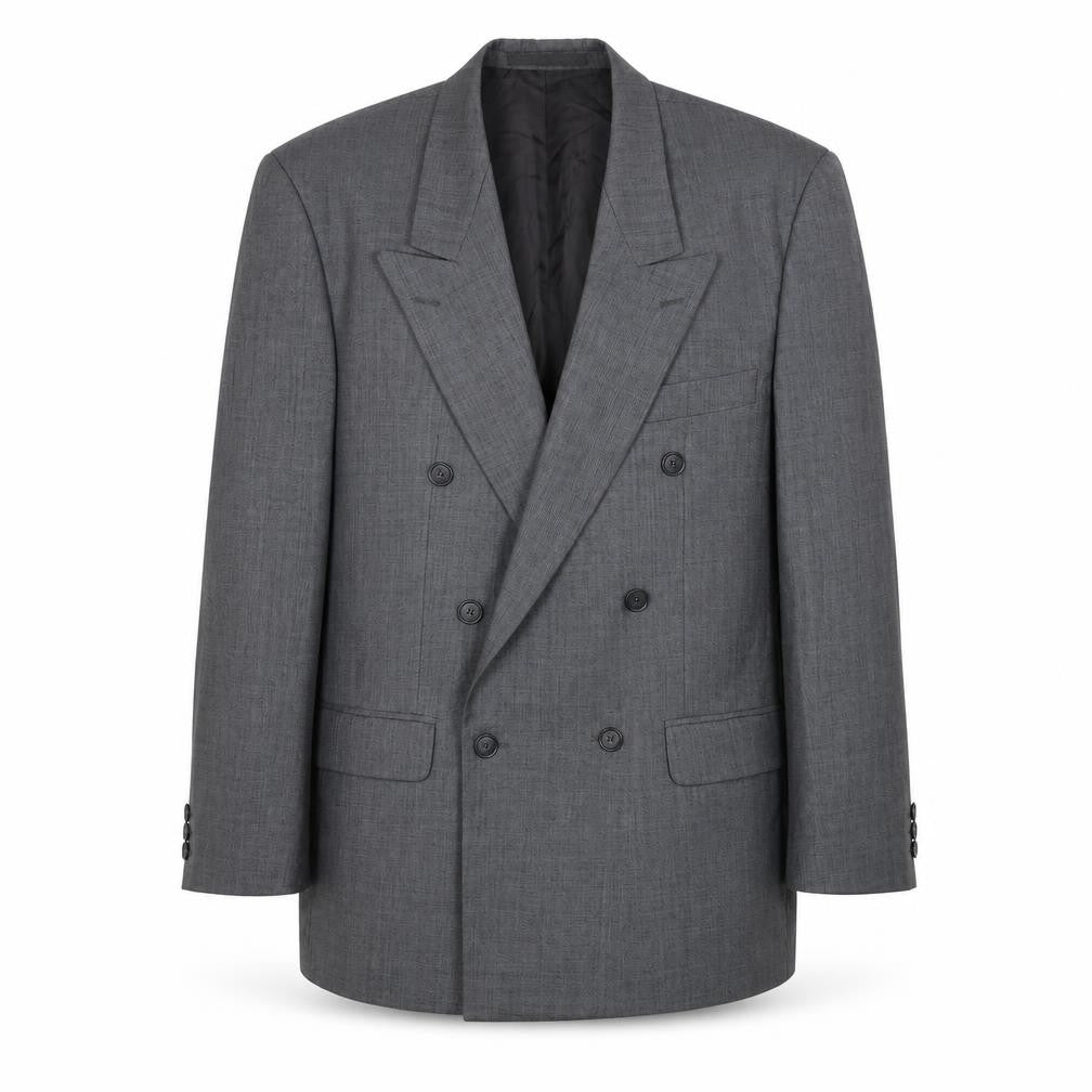 Marco Cappelli Mens Grey Geometric Polyester Jacket Suit Jacket Size 40 Regular