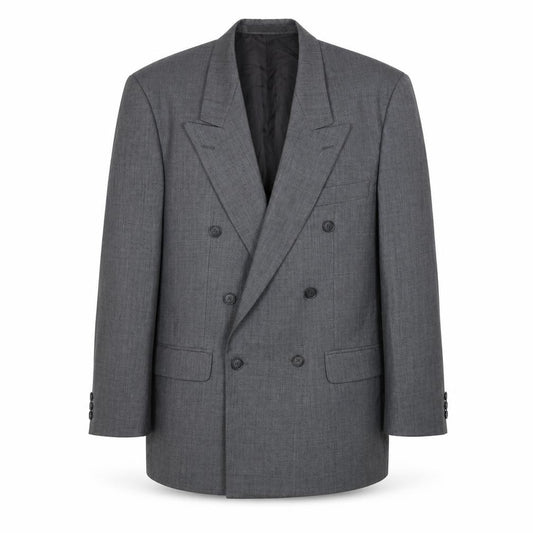 Front view of Marco Cappelli men’s grey geometric polyester jacket suit jacket, size 40, regular