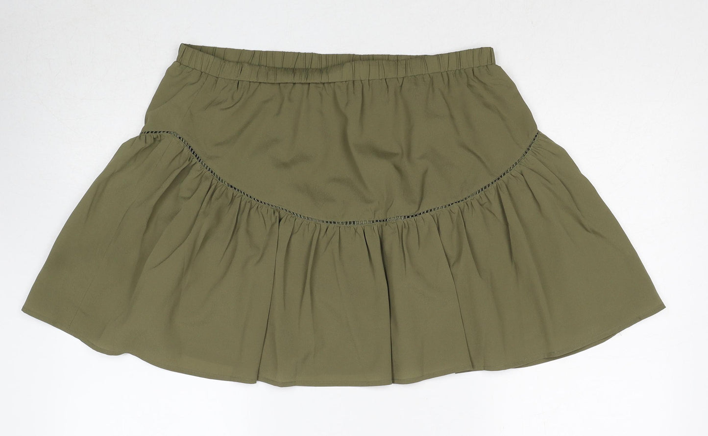 Banana Republic Womens Green Polyester A-Line Skirt Size M Regular Pull On
