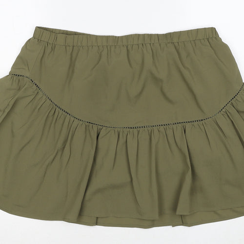 Banana Republic Womens Green Polyester A-Line Skirt Size M Regular Pull On
