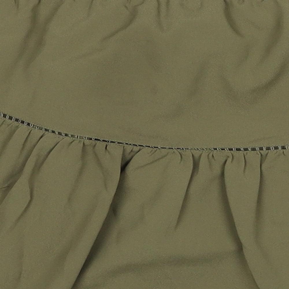 Banana Republic Womens Green Polyester A-Line Skirt Size M Regular Pull On