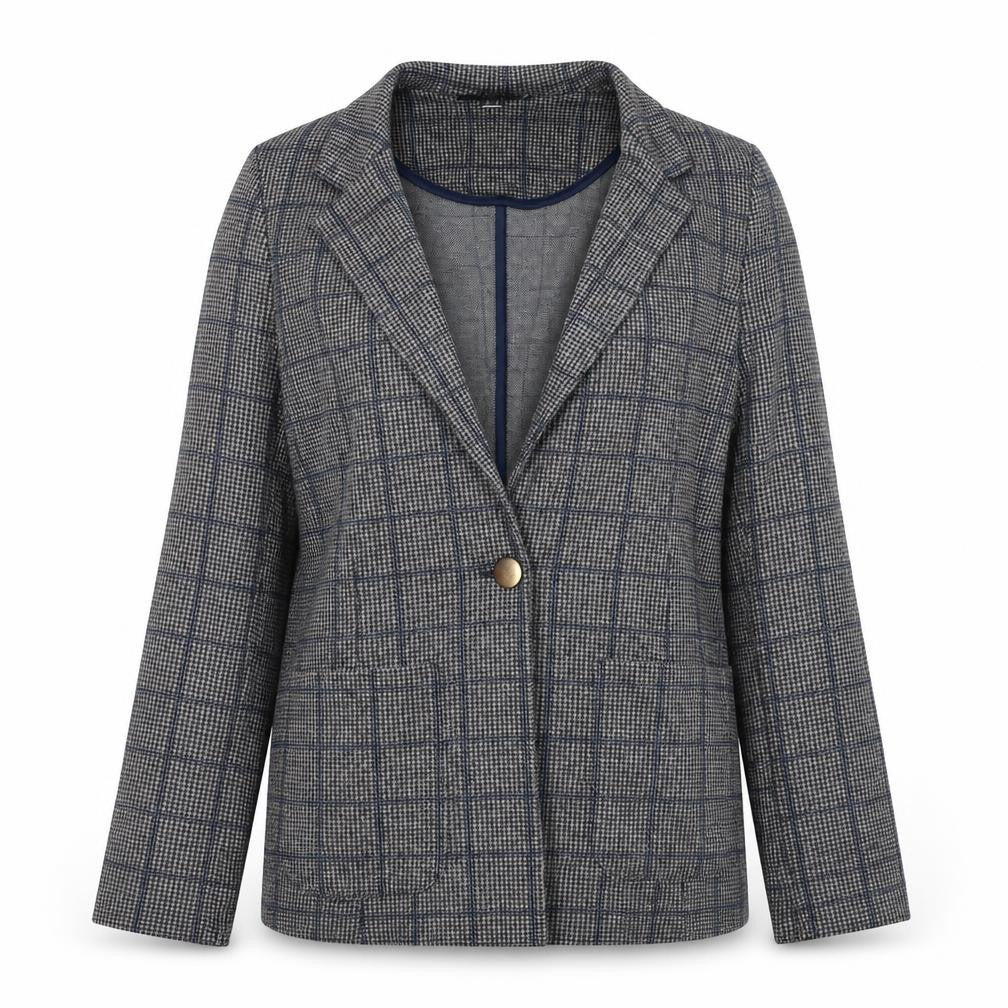 Cortefiel Womens Black Geometric Jacket Blazer Size M Button