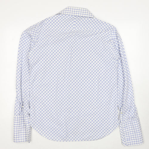 Topman Mens White Animal Print Cotton Button-Up Size L Collared Button
