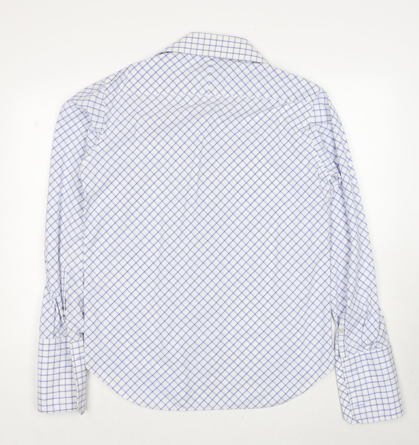 Topman Mens White Animal Print Cotton Button-Up Size L Collared Button