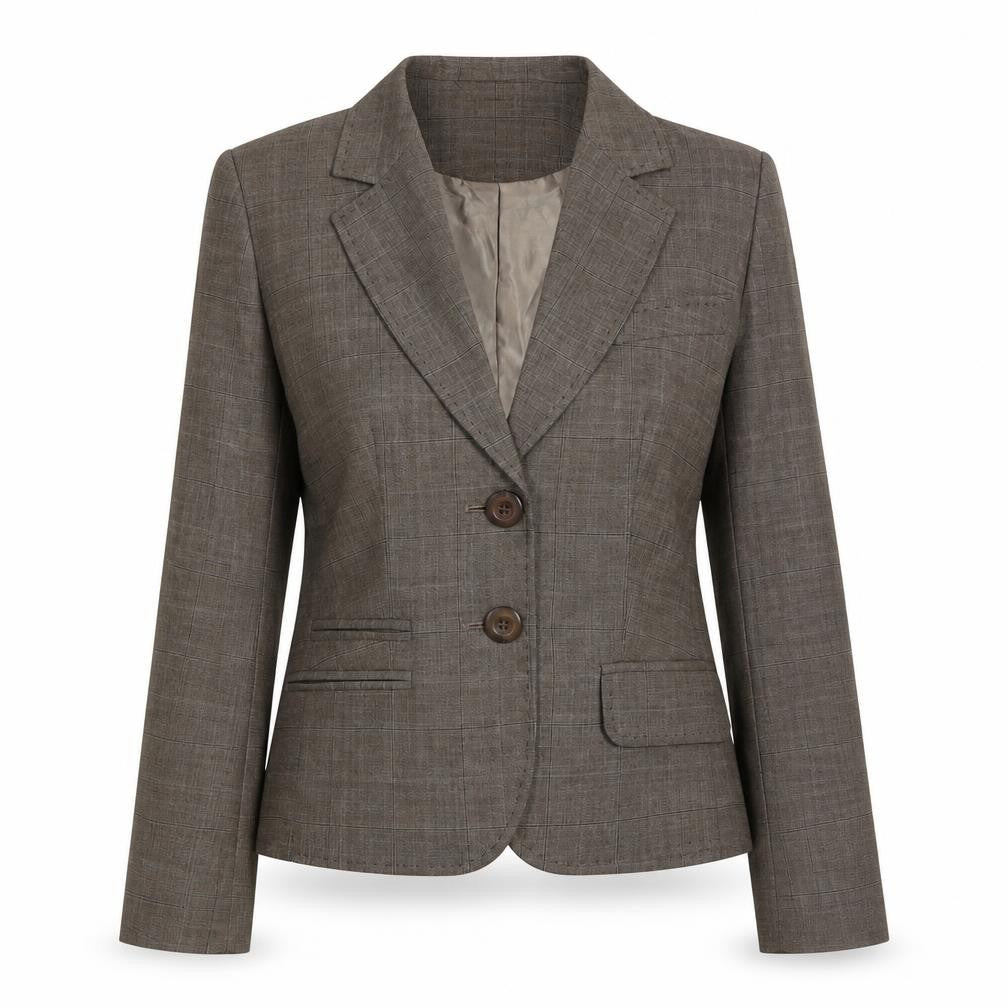 Next Womens Brown Check Wool Jacket Suit Jacket Size 6