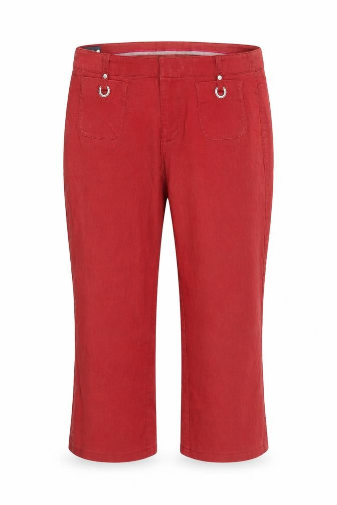 Front view of Mexx women’s red cotton trousers, size UK 10, regular zip