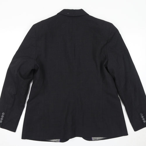 Simon Jersey Womens Grey Polyester Jacket Suit Jacket Size 16 Button