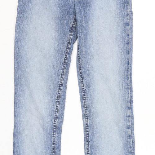 Patrol Womens Blue Cotton Straight Jeans Size 24 in L30 in Regular Zip