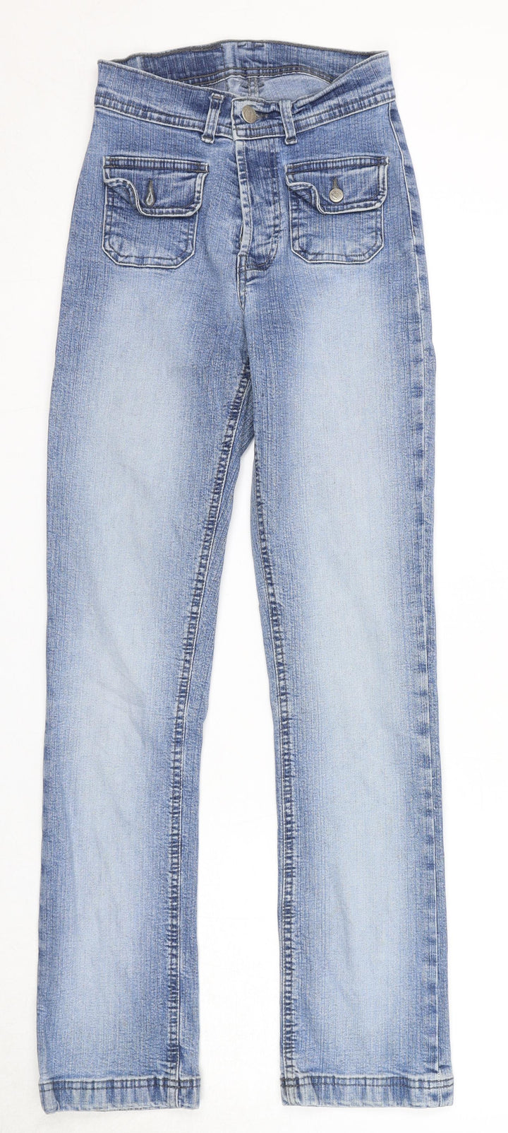 Patrol Womens Blue Cotton Straight Jeans Size 24 in L30 in Regular Zip