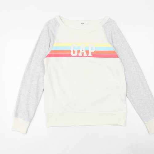 Gap Womens Ivory Cotton Pullover Sweatshirt Size XS Pullover