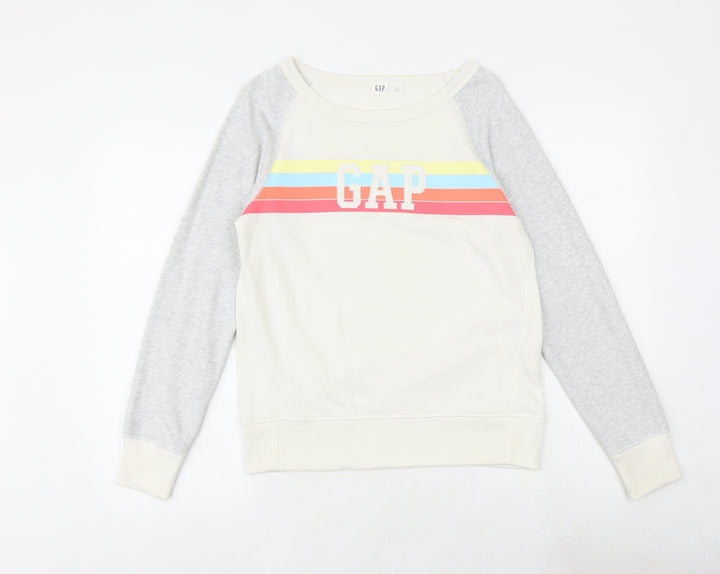 Gap Womens Ivory Cotton Pullover Sweatshirt Size XS Pullover