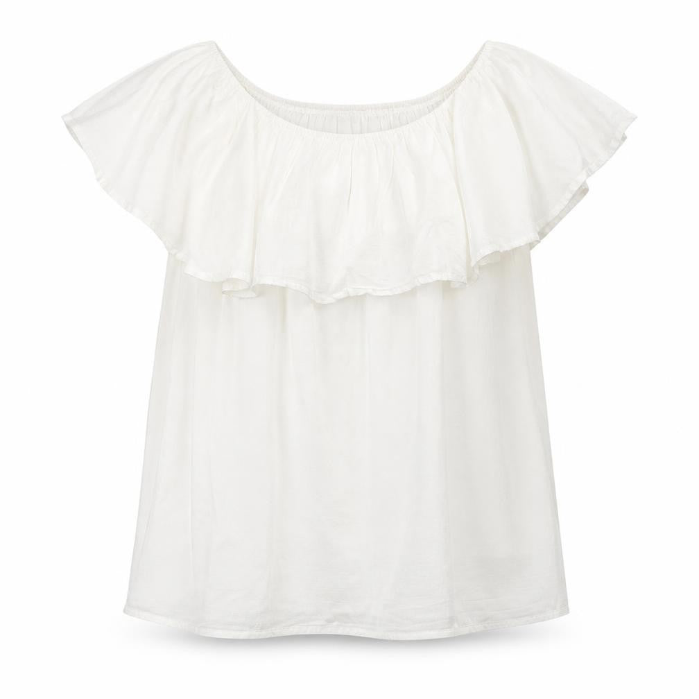 Pimkie Womens White Modacrylic Basic Blouse Size M Round Neck