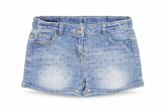 NEXT Girls Blue Polka Dot Cotton Boyfriend Shorts Size 9 Years Regular Zip