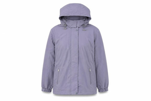 Front view of Bonmarché women’s purple jacket, size M, zip