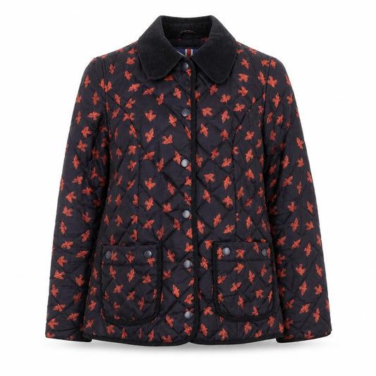 Front view of Next women’s black geometric jacket, size UK 10, button